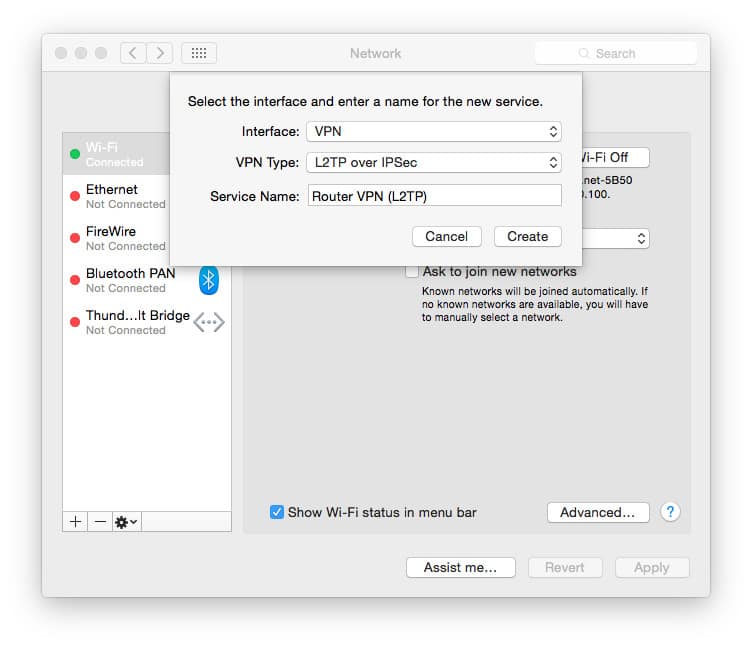 Create a VPN connection