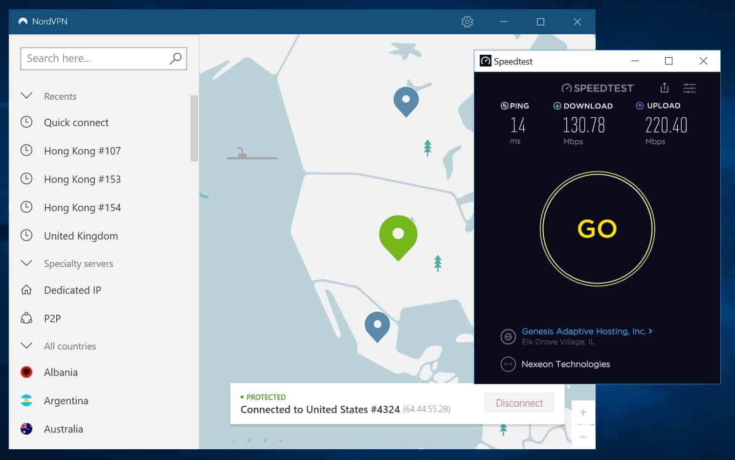 NordVPN 속도 테스트