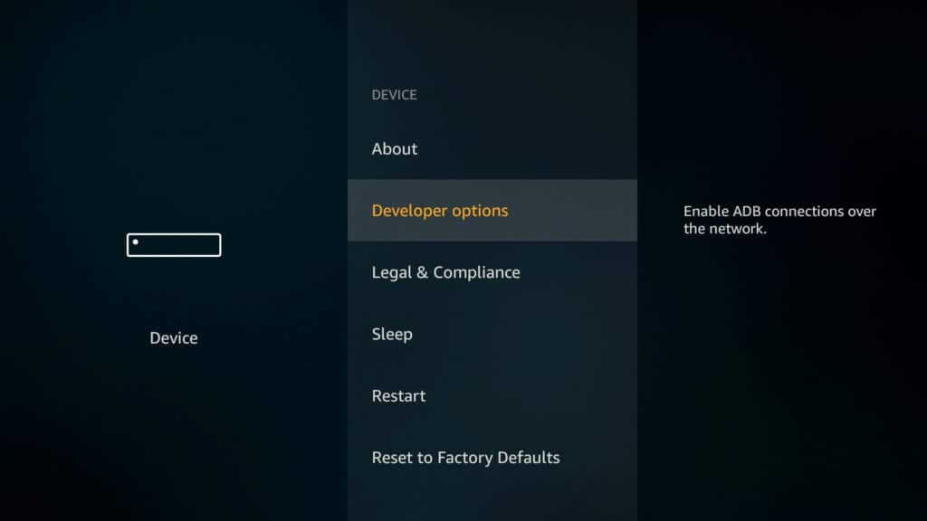 firestick vpn developer options