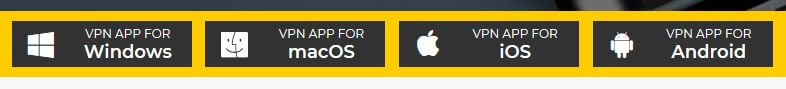 pulsanti di download per varie piattaforme