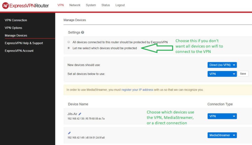 Expressvpn 공유기 관리 장치