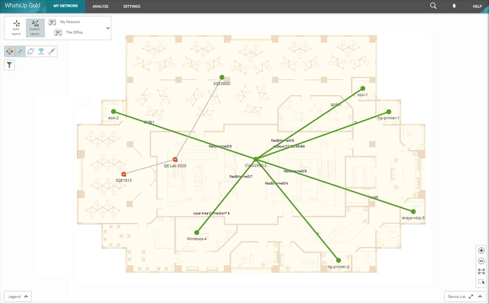 Progress WhatsUp Gold Custom Network Map