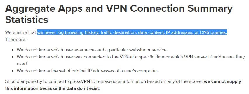 Politique d’enregistrement de journaux d’ExpressVPN