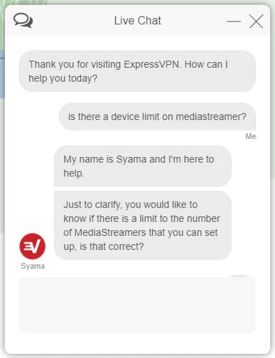 Expressvpn 지원 라이브 채팅