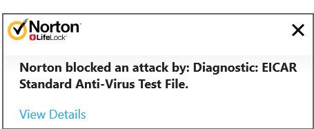 Norton attack blocked