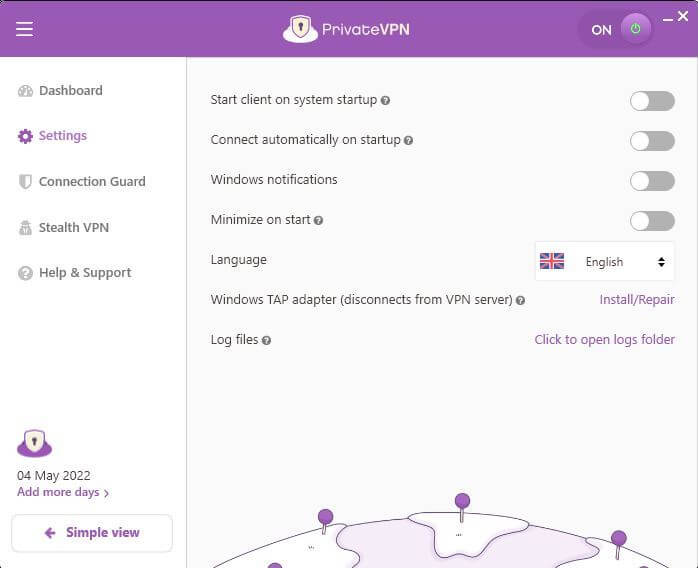 PrivateVPN 설정