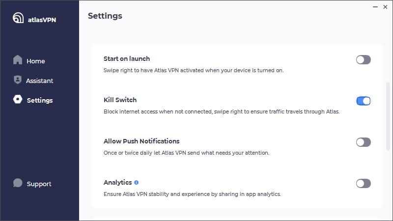 Atlas VPN – Windows-Einstellungen