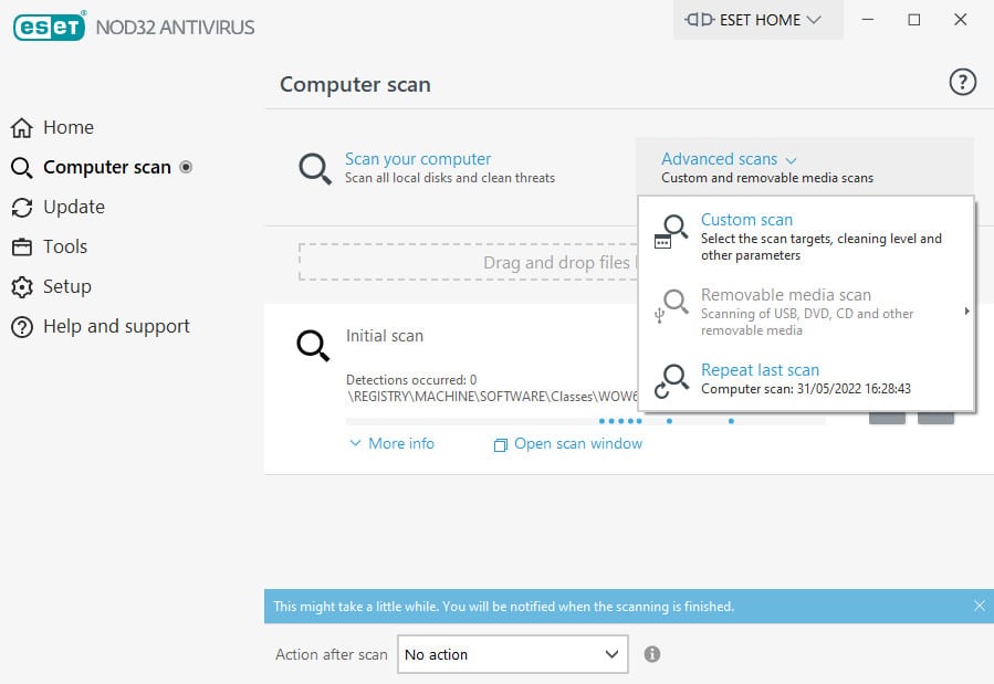 ESET advanced scans