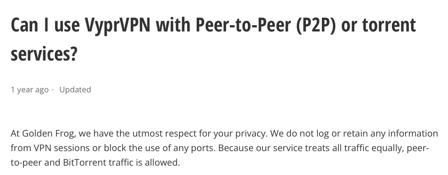 VyprVPN - P2P