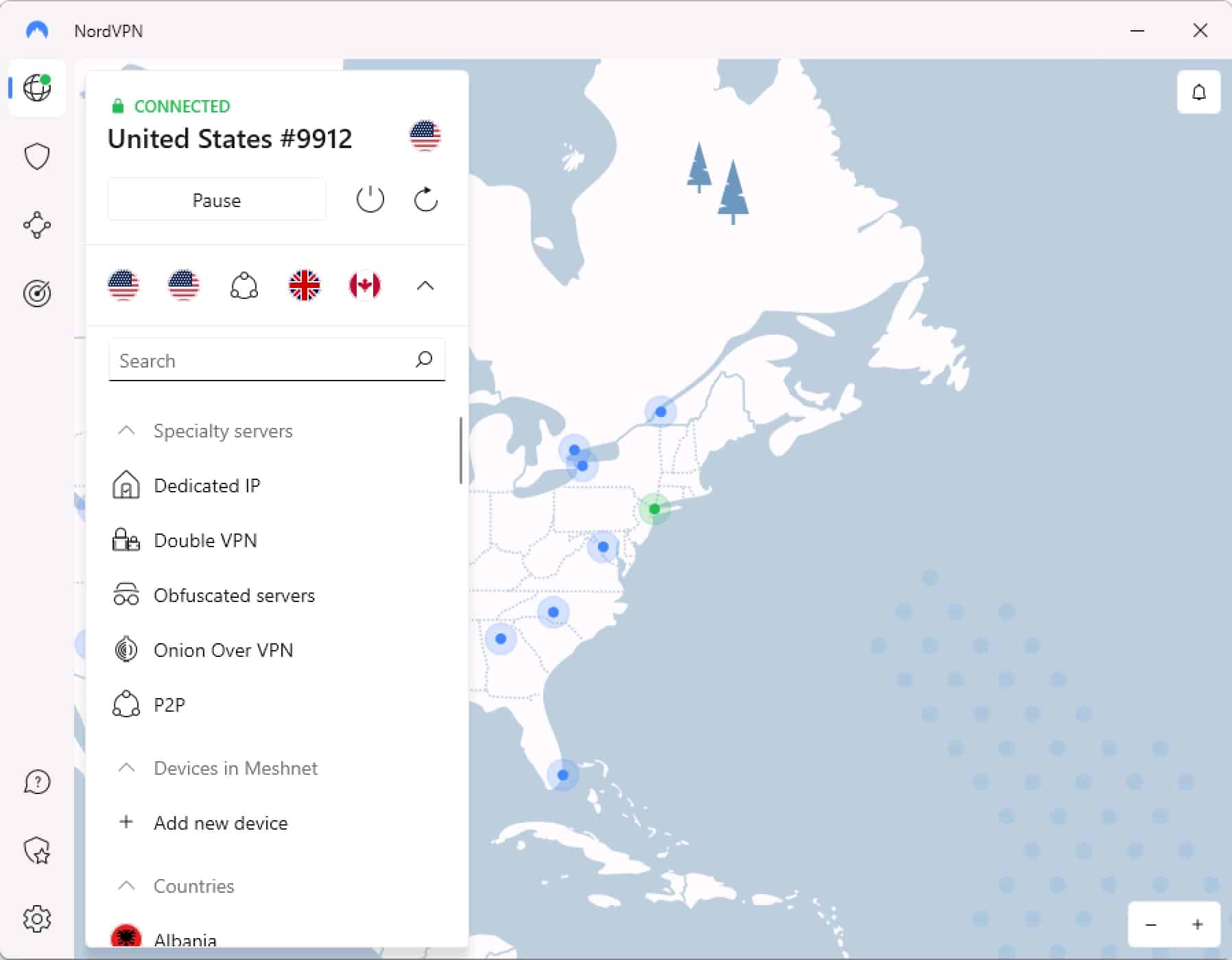 NordVPN – Catégories de serveurs