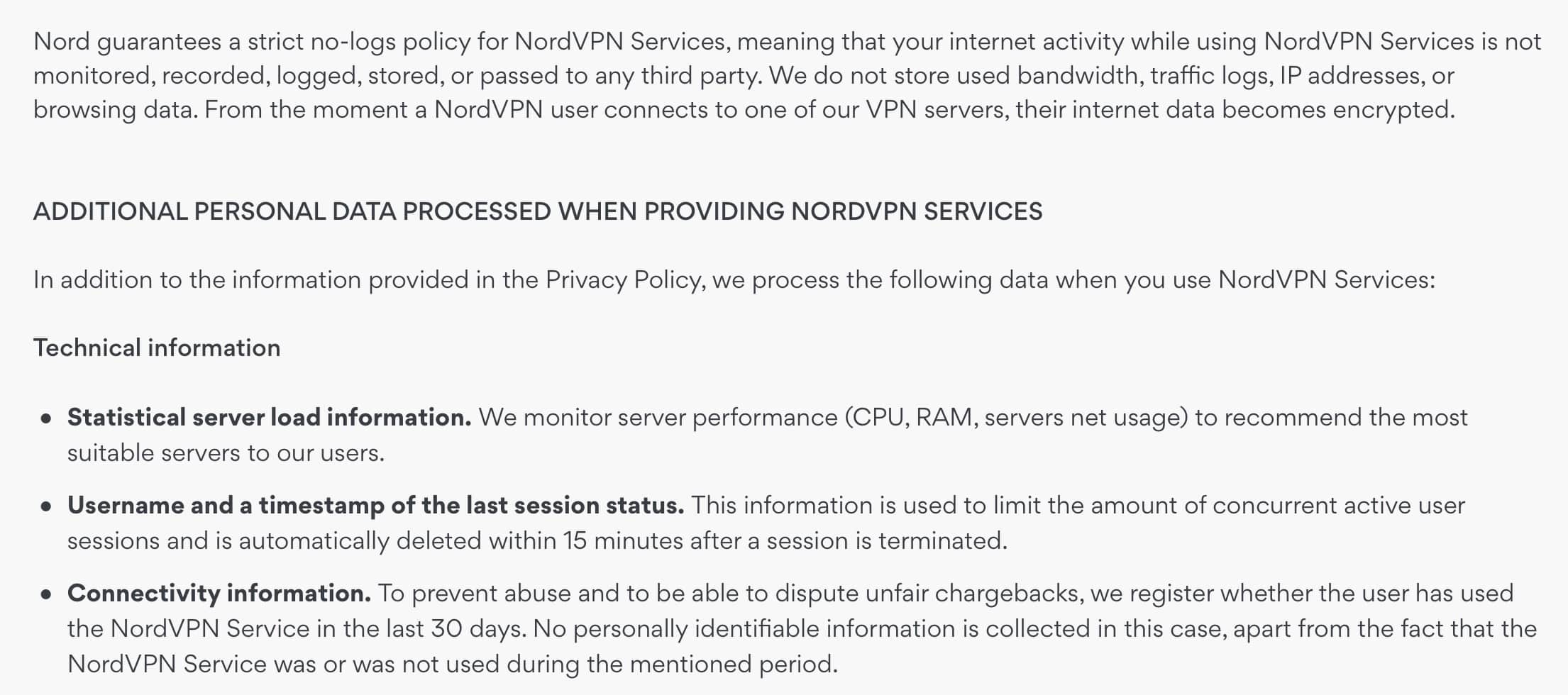 Politique de confidentialité NordVPN