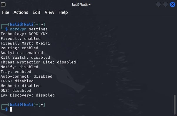 Estado de las configuraciones de la aplicación mediante CLI.