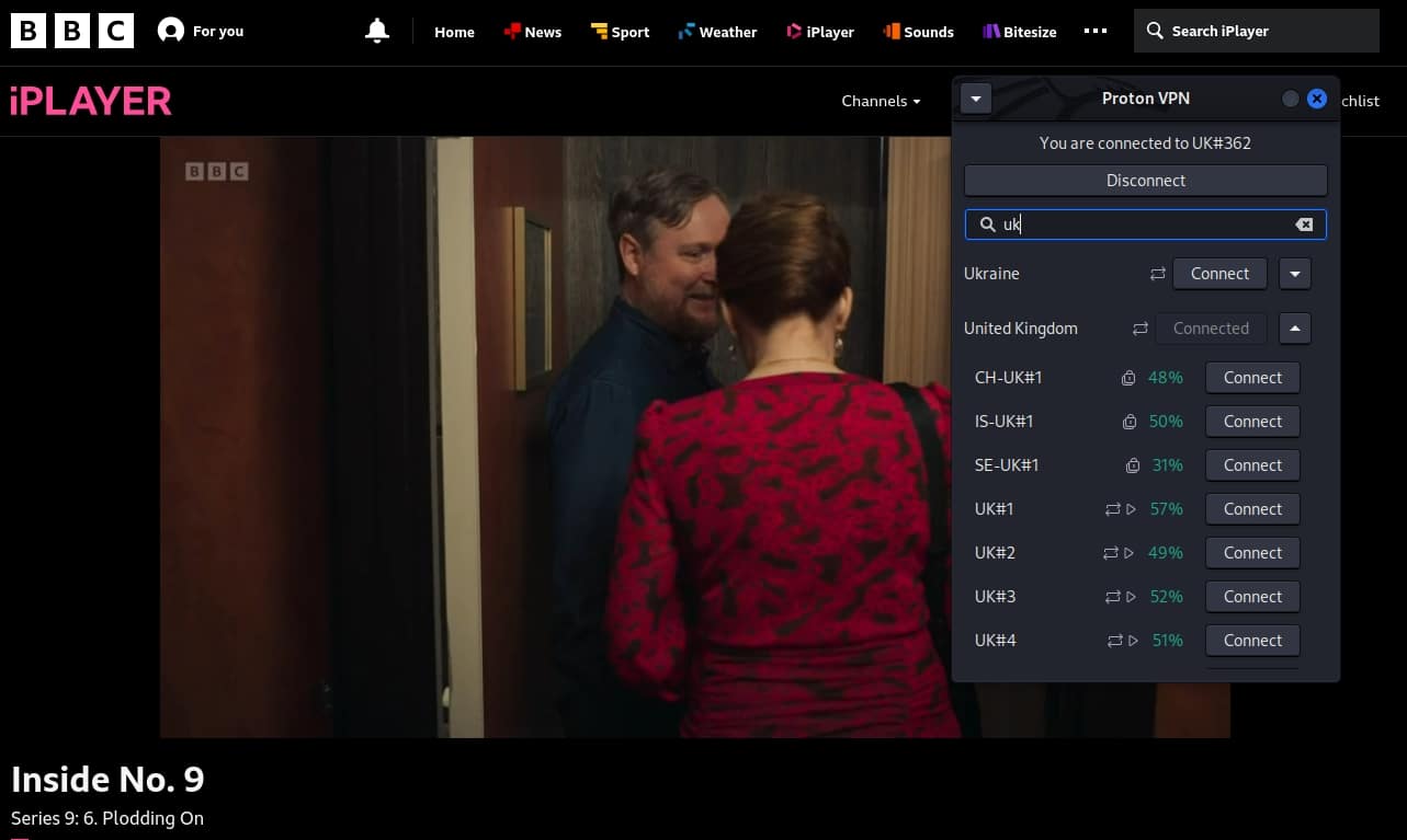 Reproducir BBC iPlayer mediante Proton VPN.