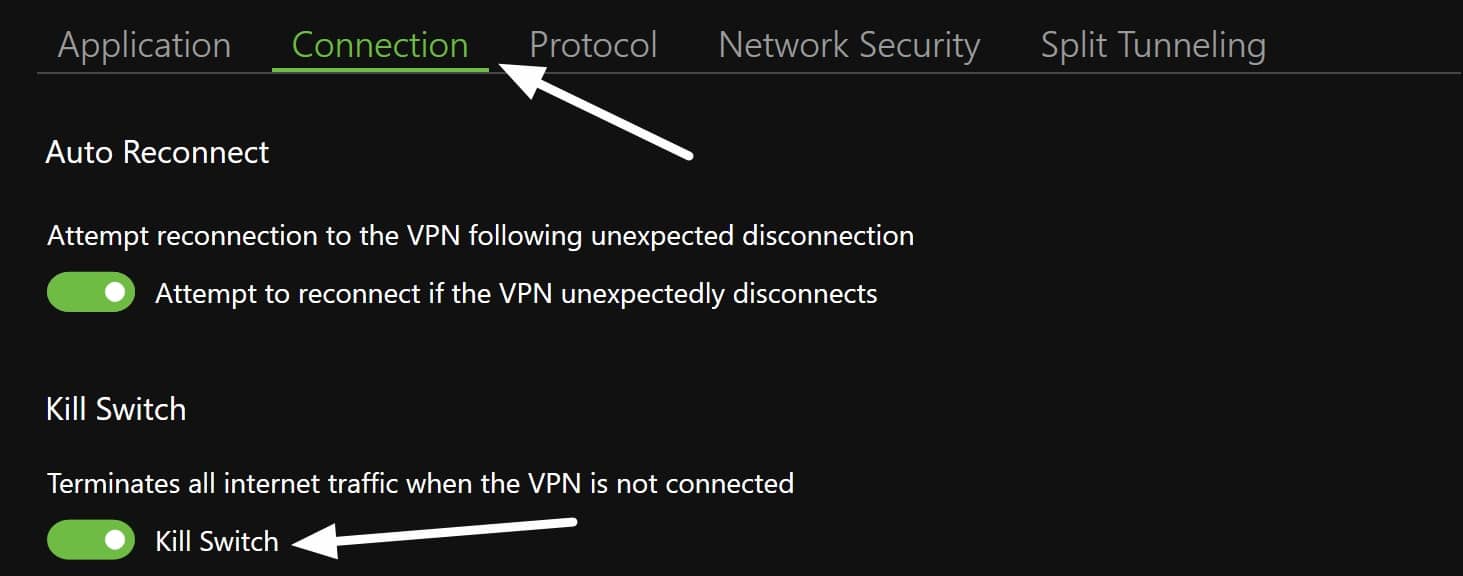 IPVanish kill switch