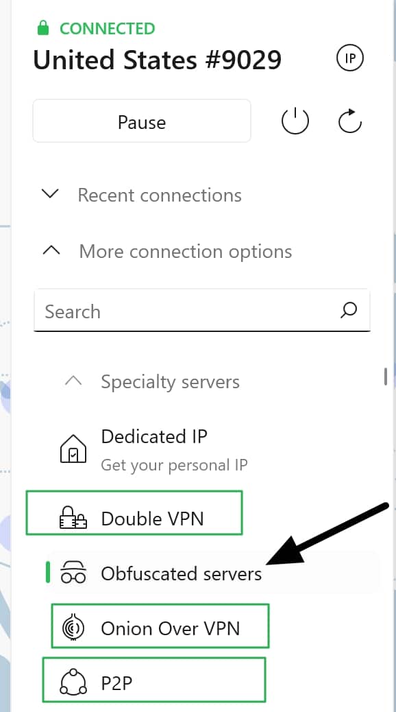 NordVPN 고급 기능