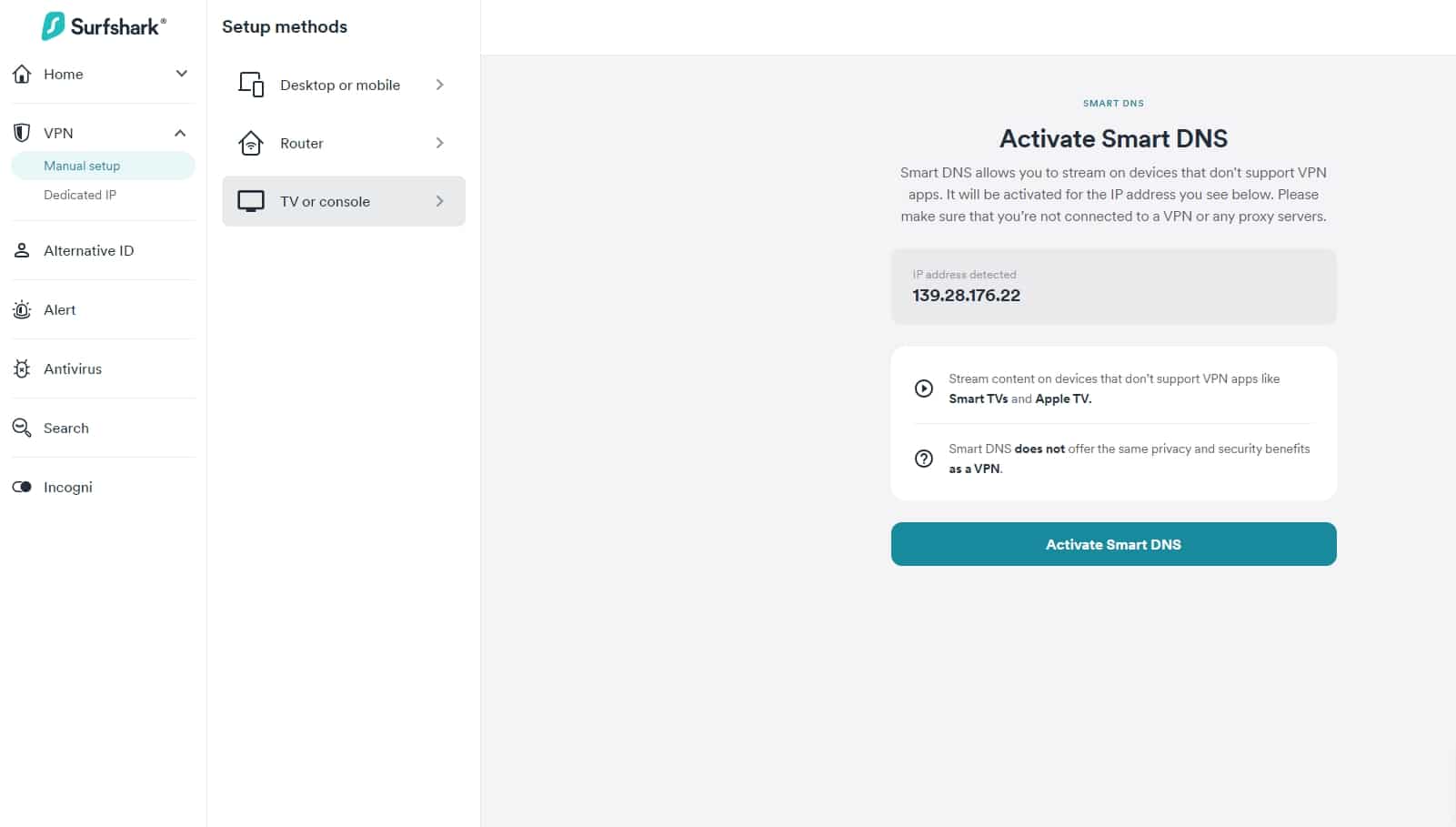 Surfshark의 스마트 DNS