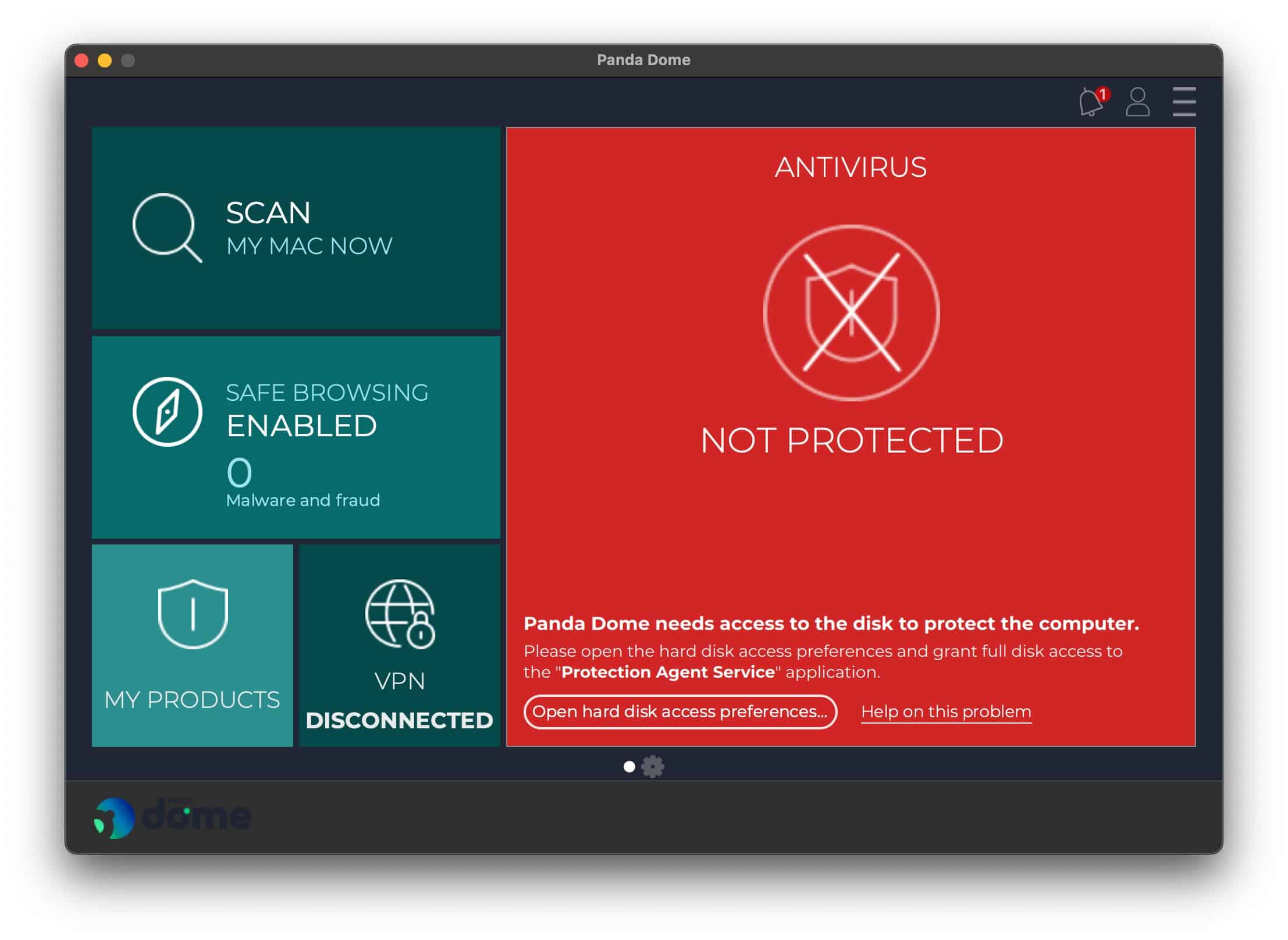 Panda antivirus - First Launch