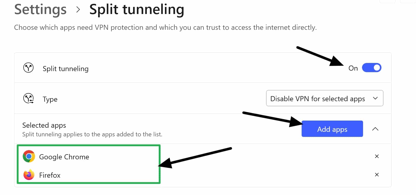 nordvpn split tunneling