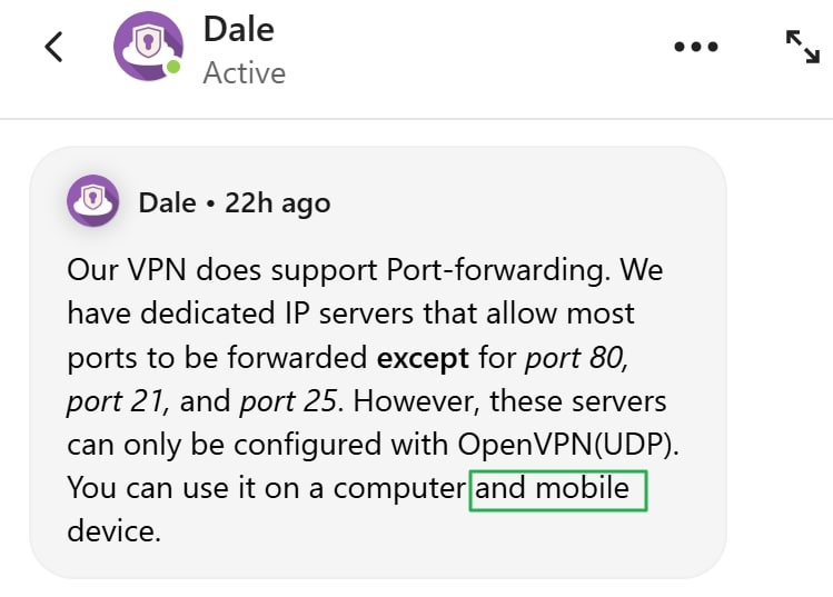 privatevpn port forward android