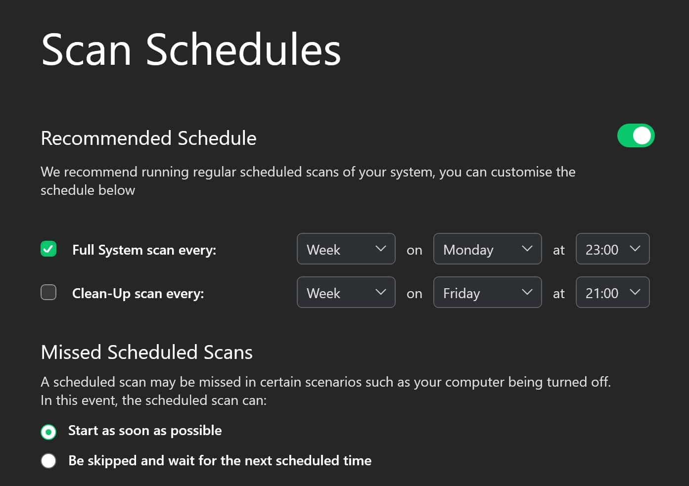 totalav scheduled scan
