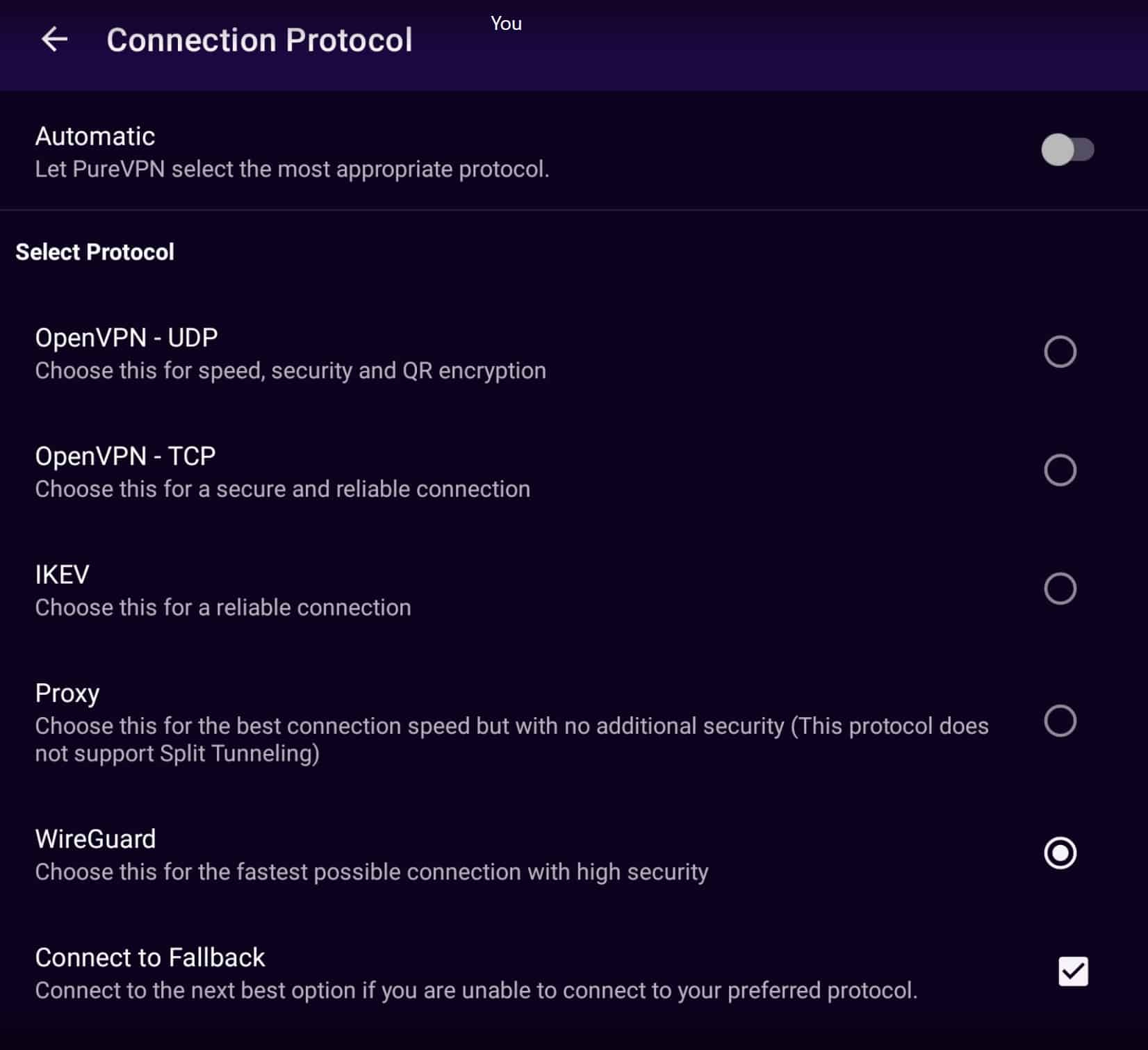 purevpn android protocols