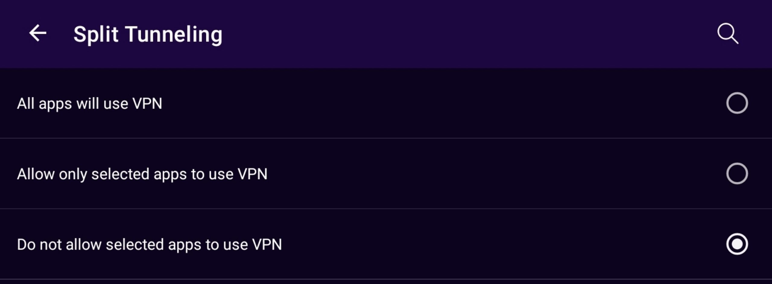 purevpn android split tunneling