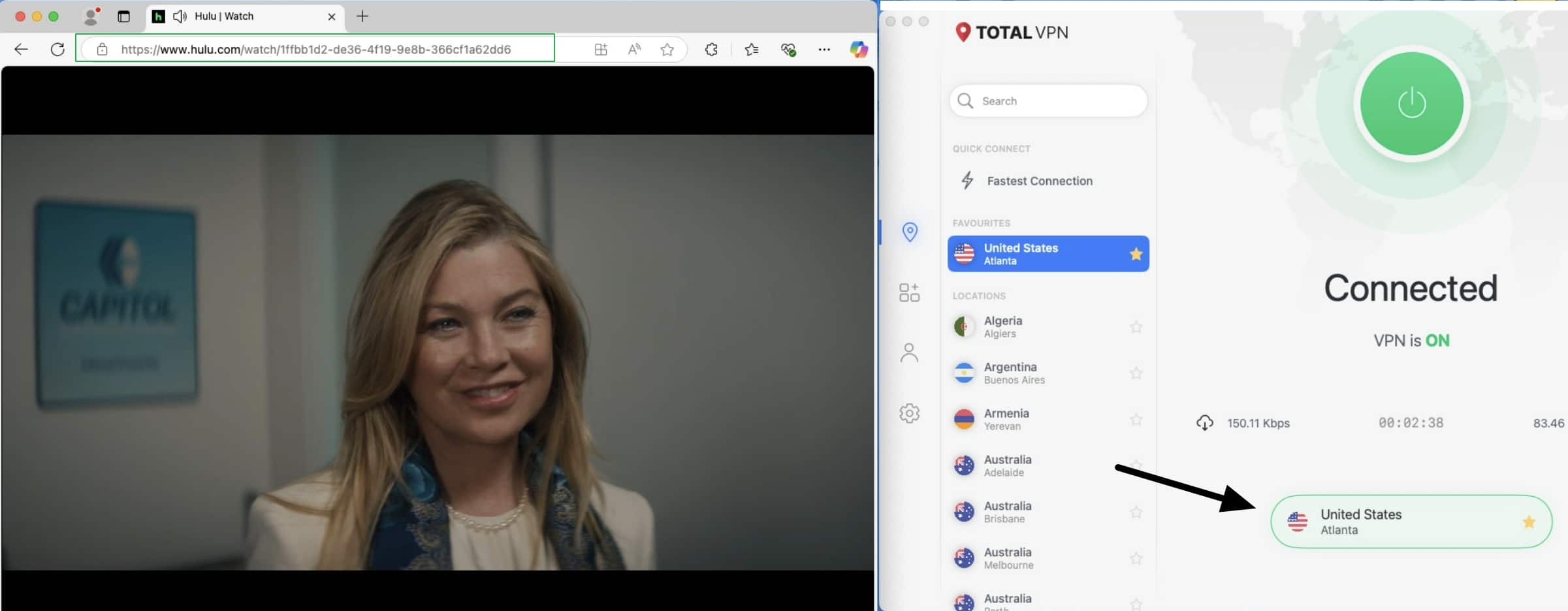 total vpn streaming hulu