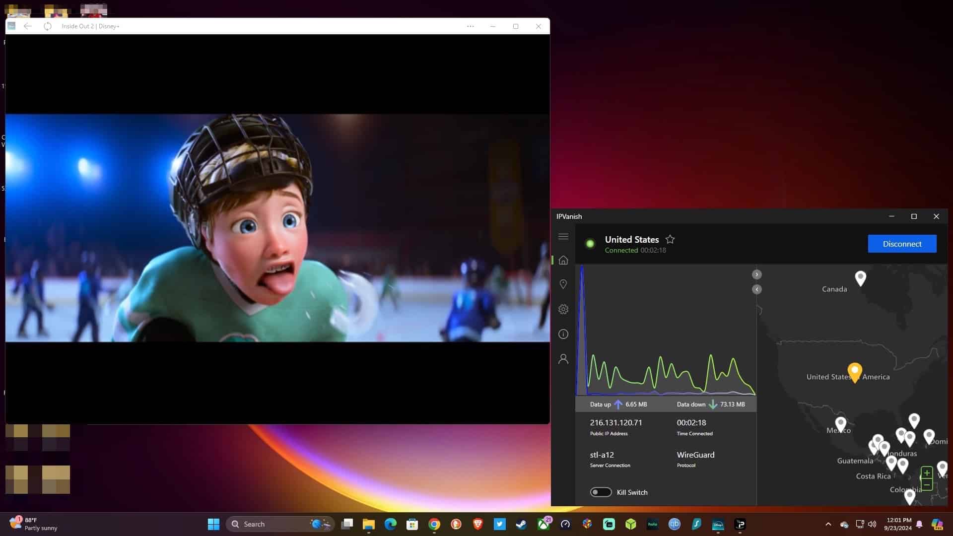 Streaming Disney Plus using IPVanish.