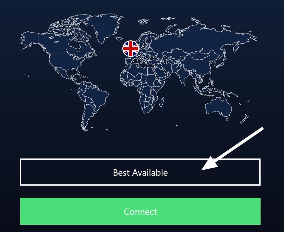 strongvpn change server button