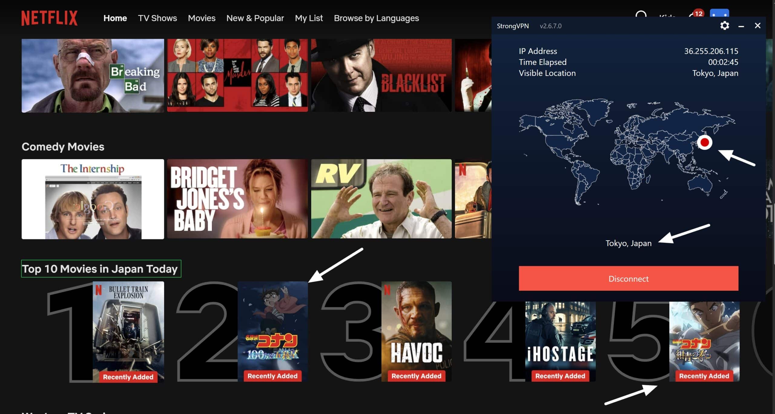 watching netflix japan with strongvpn