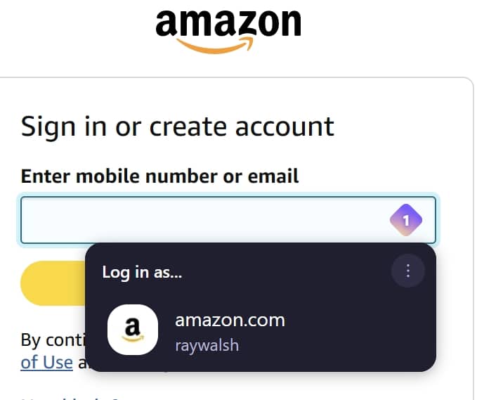 proton pass amazon login credential